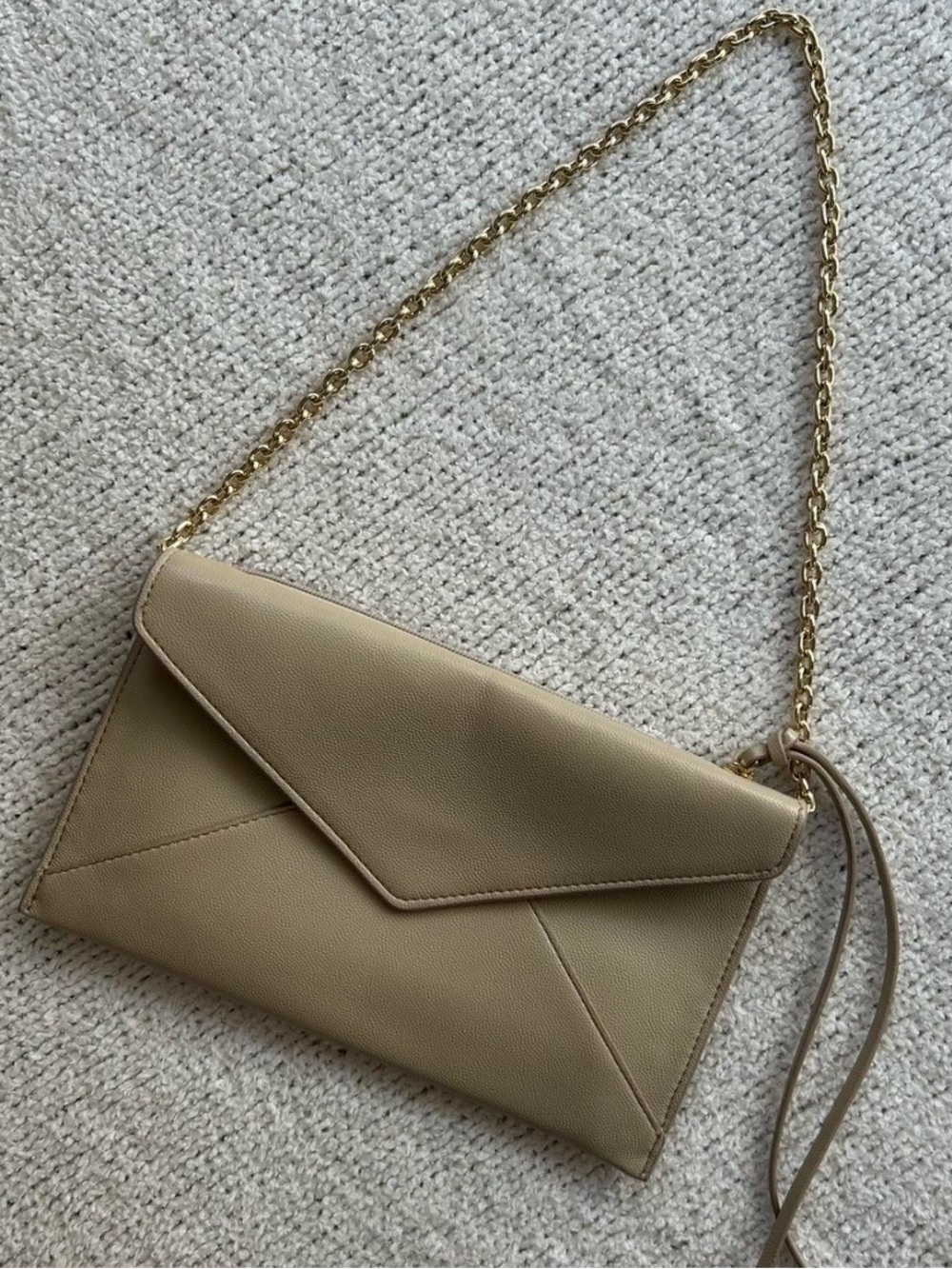 Rebecca Minkoff Beige Shoulder Bag with Gold Chain